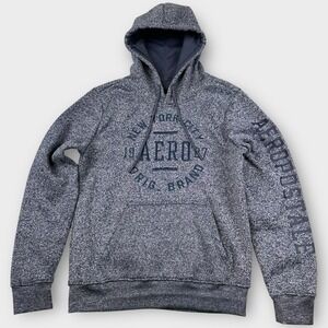 Aeropostale Hoodie Adult M Blue Crest Fleece Pullover Sweatshirt Embroidered Y2K